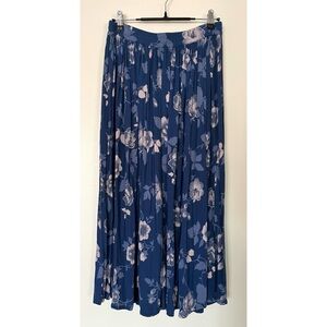 Vintage 90s Floral Broomstick Skirt 100% Rayon Boho Western Cottage Size Small